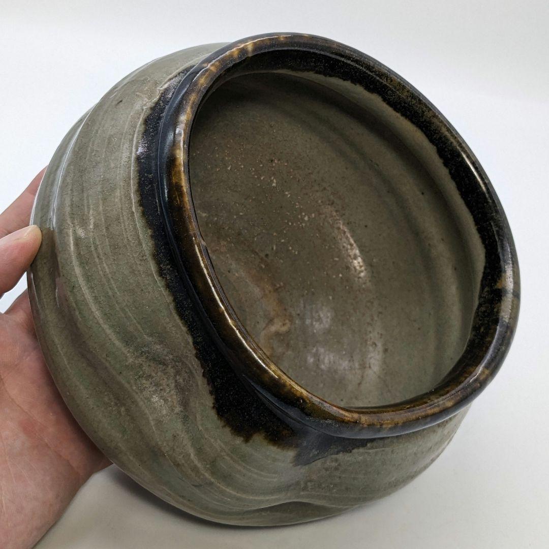 岡本英山 虫明焼 建水 茶こぼし 茶道具 茶器 抹茶 茶陶 容器 食器 工芸品