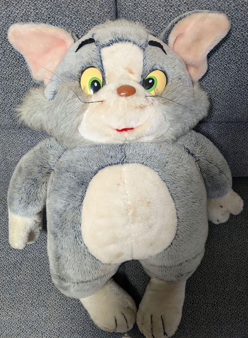 トムとジェリー　ぬいぐるみ　レトロ　トム ぬいぐるみ グレー　希少品