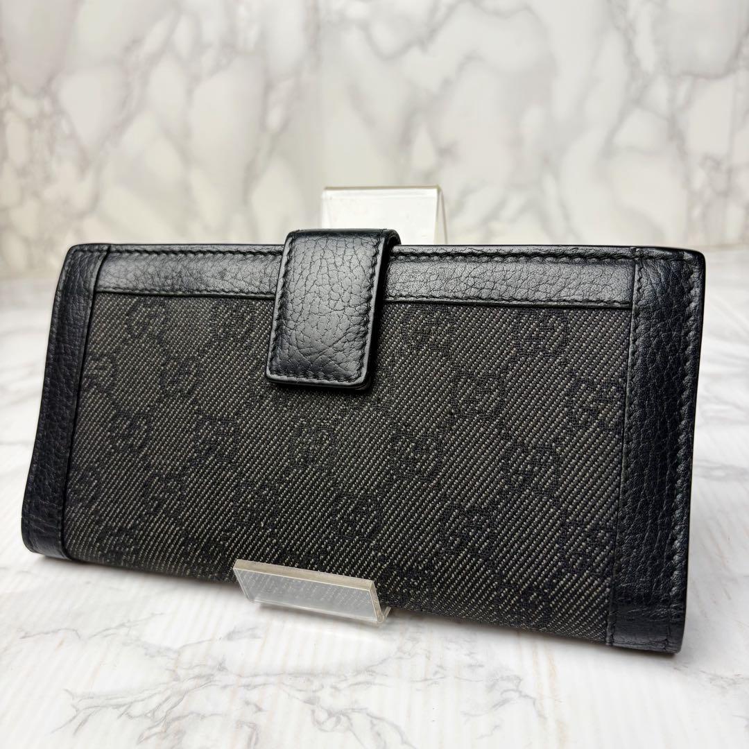 05 GUCCI 長財布 GGキャンバス 二つ折り財布 黒 u6