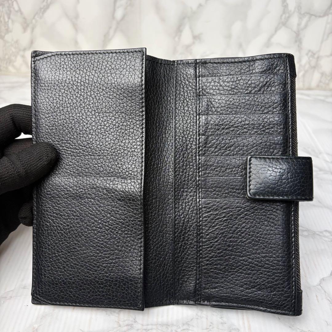 05 GUCCI 長財布 GGキャンバス 二つ折り財布 黒 u6