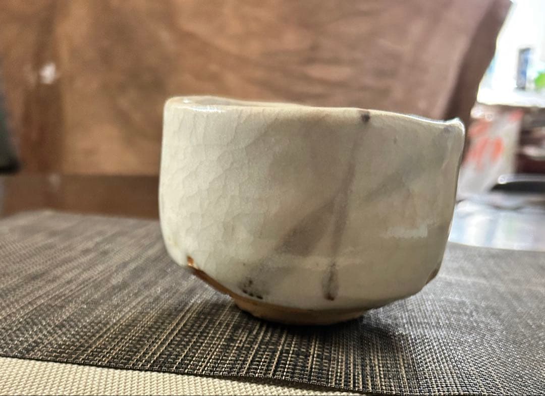 絵志野茶碗　ト（加藤唐九郎？）在み銘　茶道具　抹茶茶碗