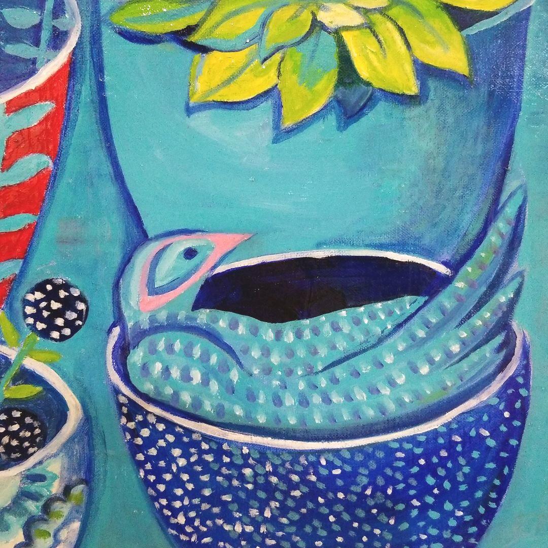 油絵　専用　小鳥さんのかくれんぼ２ 　かくれる小鳥