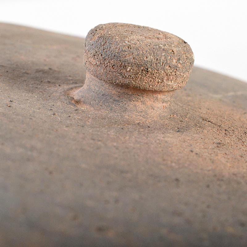 朝鮮美術　須恵器　新羅土器　新羅無釉土　合子　盒子　時代箱付　V　R7091