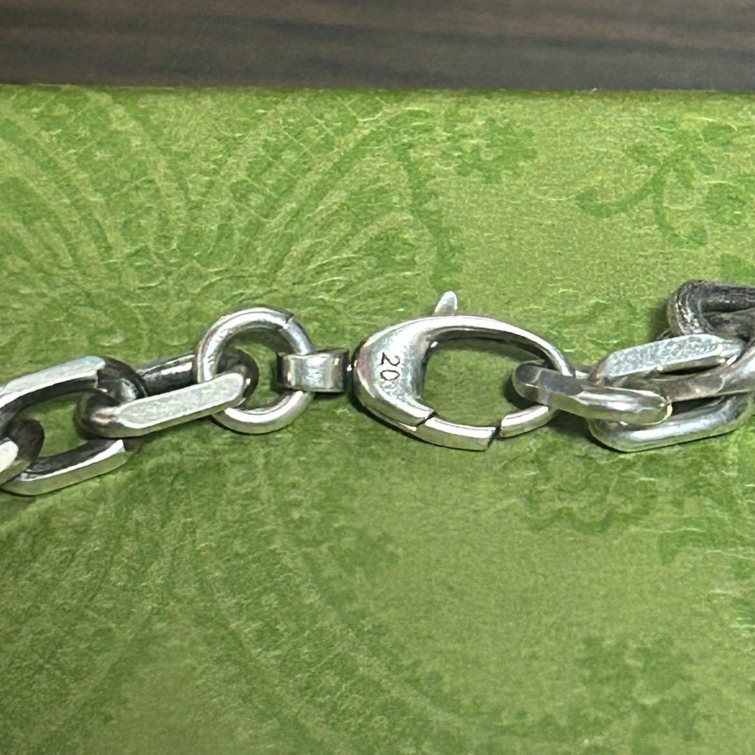 GUCCI シルバーチェーンブレスレット 箱付き　20㎝