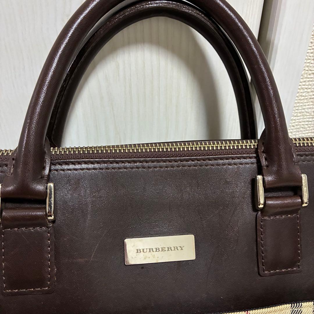 バーバリー　ビジネスバッグ　トートバッグ　ノバチェック　ロゴプレート　A4