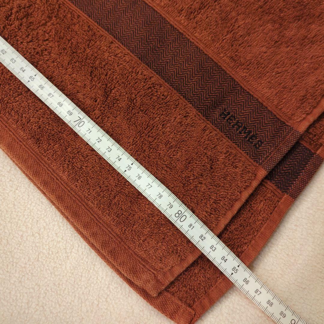 HERMES　ビーチタオル　シェブロン　ブラウン バスタオル　大判タオル