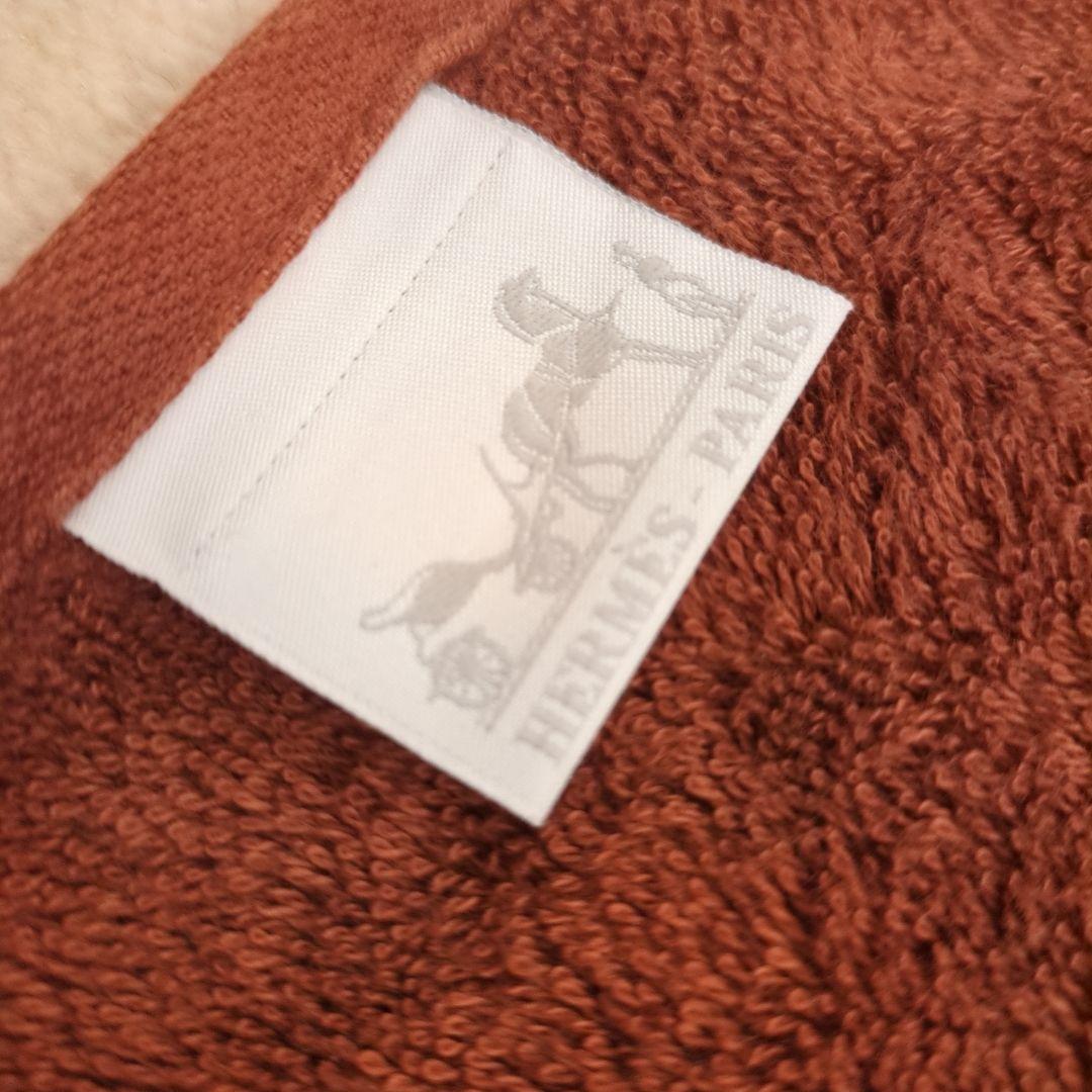 HERMES　ビーチタオル　シェブロン　ブラウン バスタオル　大判タオル