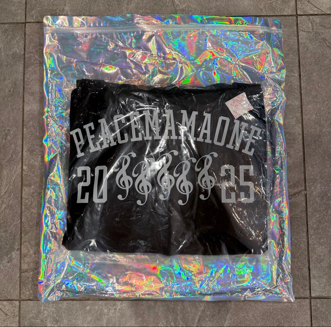 PEACEMINUSONE MAMA XL ブラック フード付きジップアップXL