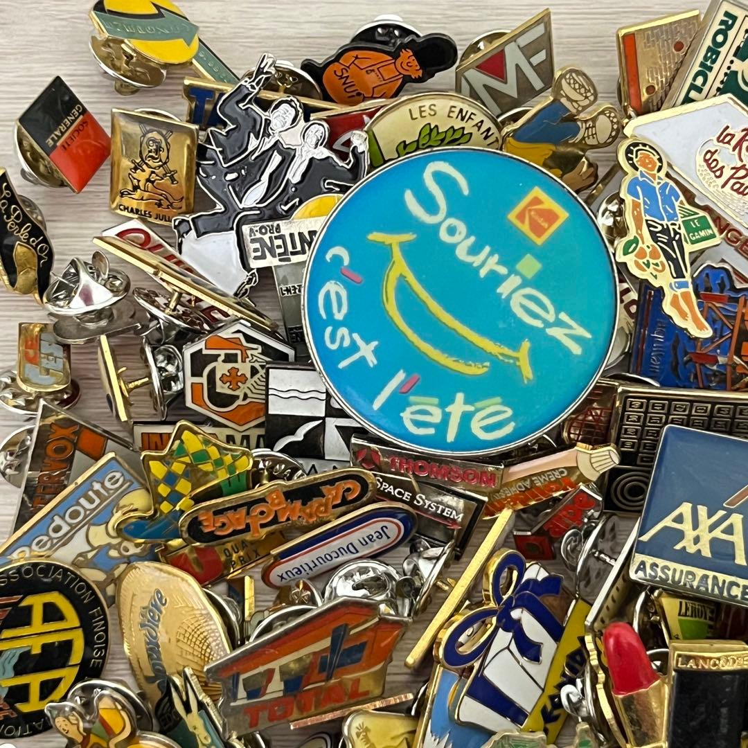集めたくなる フランス　ピンバッジ　200個セット　まとめ売り　ヴィンテージ 6