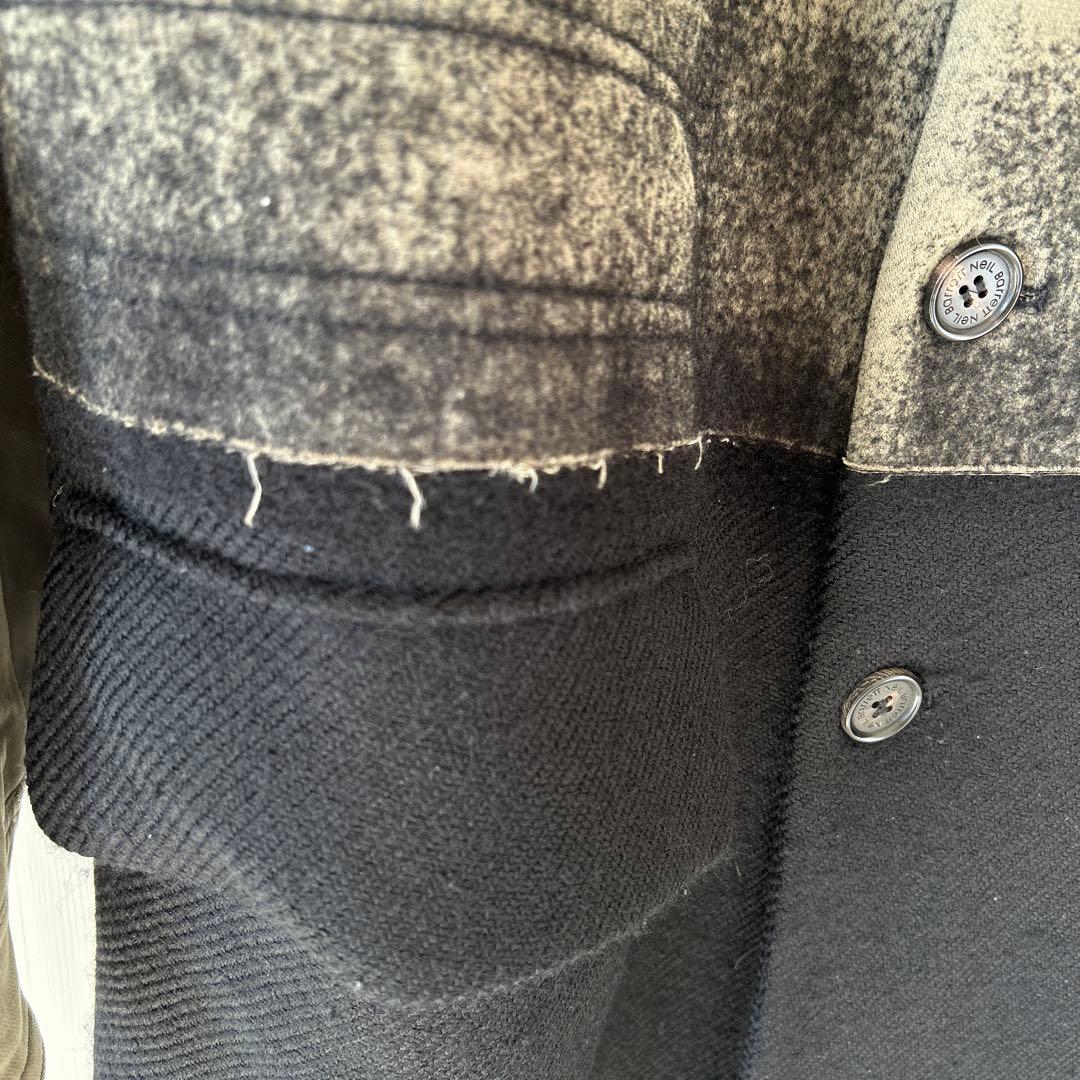 NEIL BARRETT ニールバレットコート　カーキ×ブラック　サイズ44