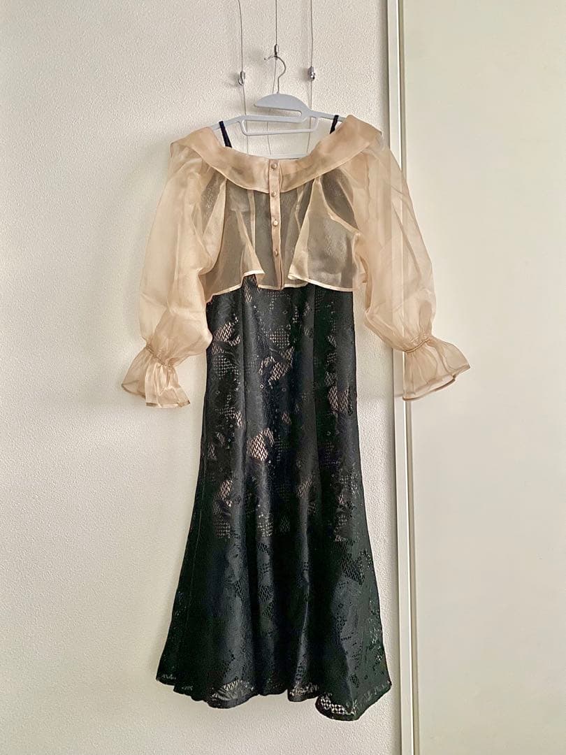 【etoll.】シアーブラウス&マーメイドキャミソールパーティードレス