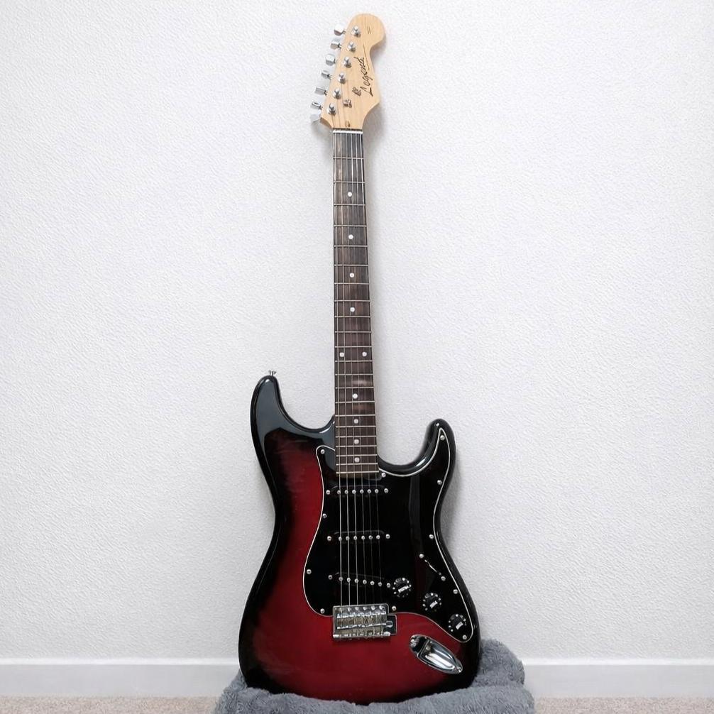 エレキギター Legend サンバーン レッド ブラック 赤 黒 ソフトケース