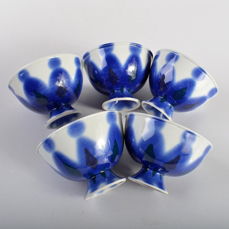 和食器　仁一作　高台小鉢揃　5客　共箱　V　6209C