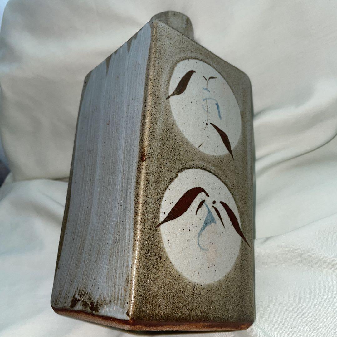 刷毛目角瓶　民藝　陶芸