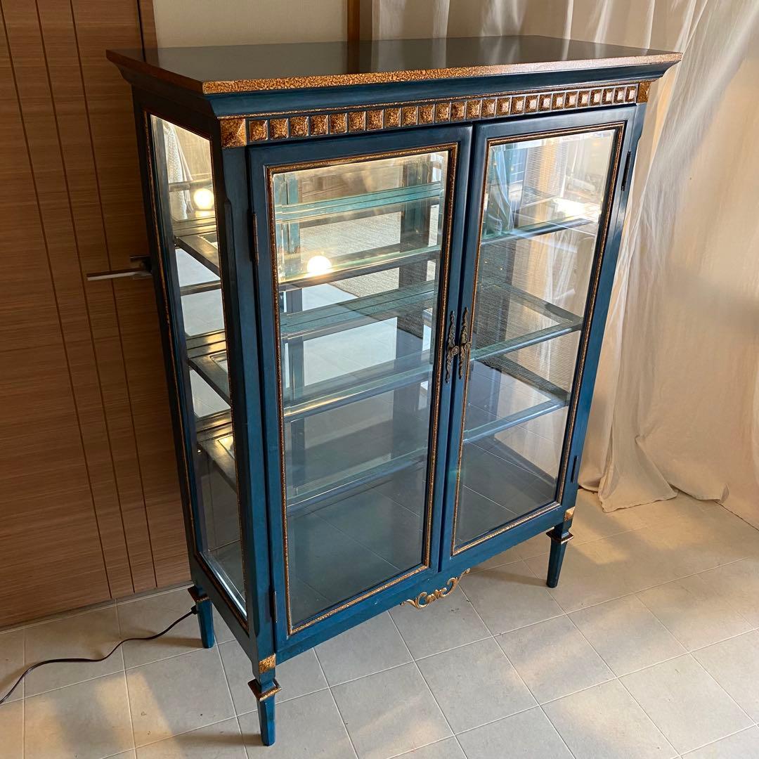 KSM17TEA　ガラスキャビネット　アンティーク　飾り棚　クラシック