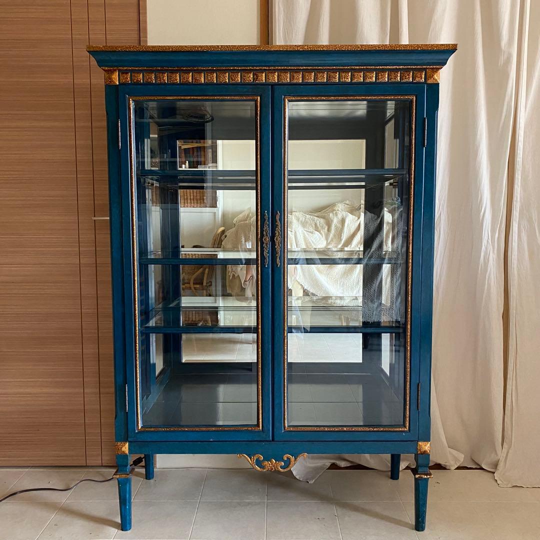 KSM17TEA　ガラスキャビネット　アンティーク　飾り棚　クラシック