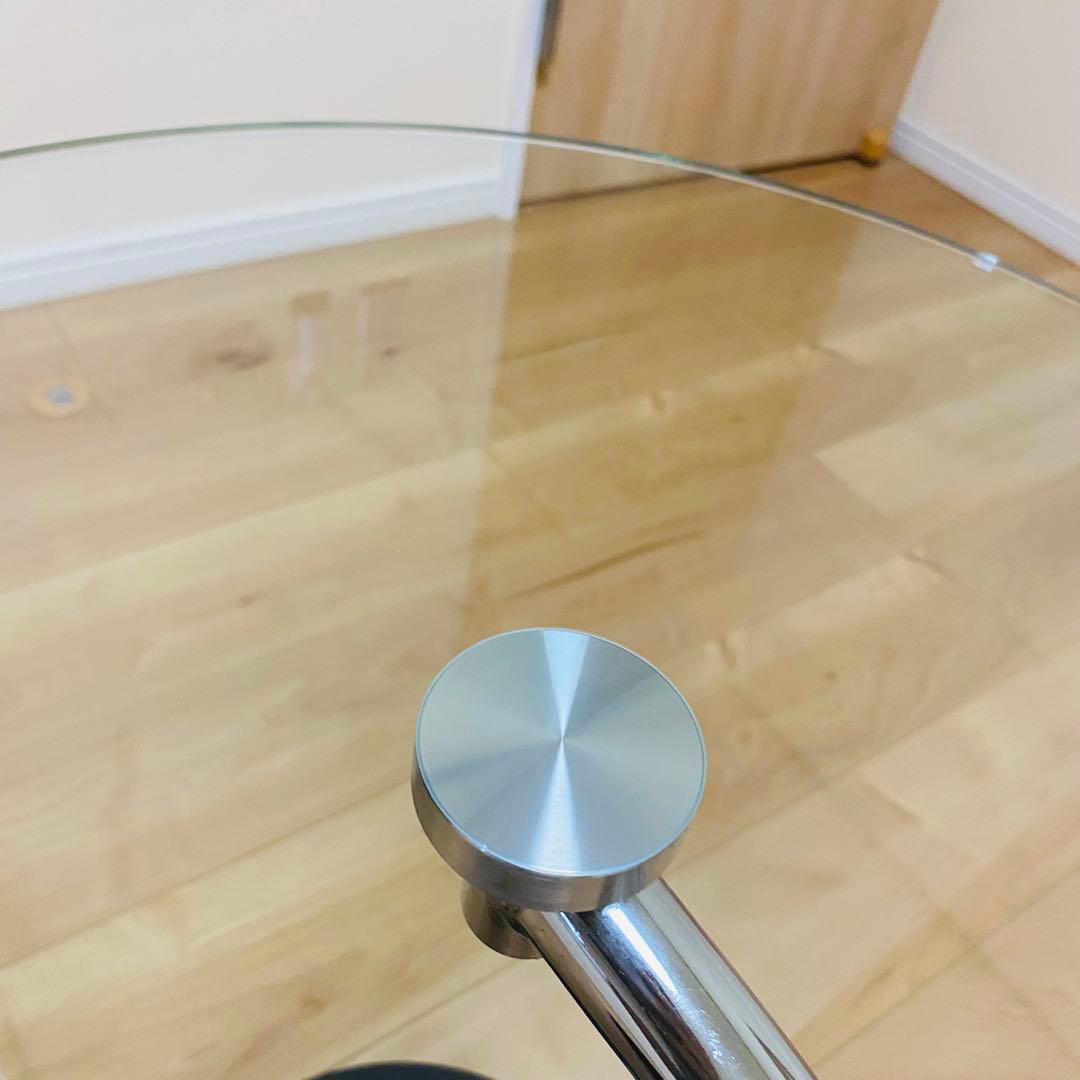 【美品】　クリア　ガラス天板　モダン　スタイリッシュ　サイドテーブル　あずま工芸