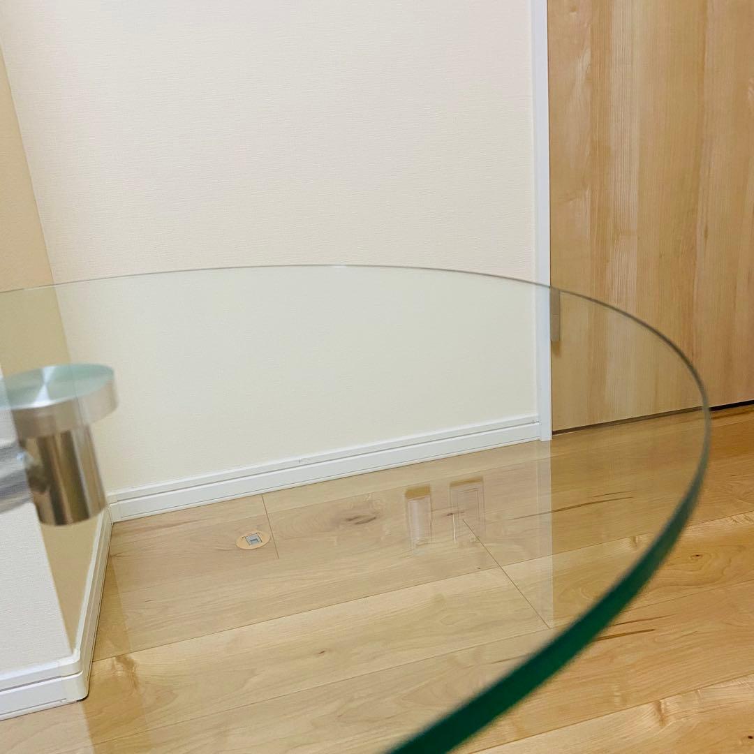 【美品】　クリア　ガラス天板　モダン　スタイリッシュ　サイドテーブル　あずま工芸