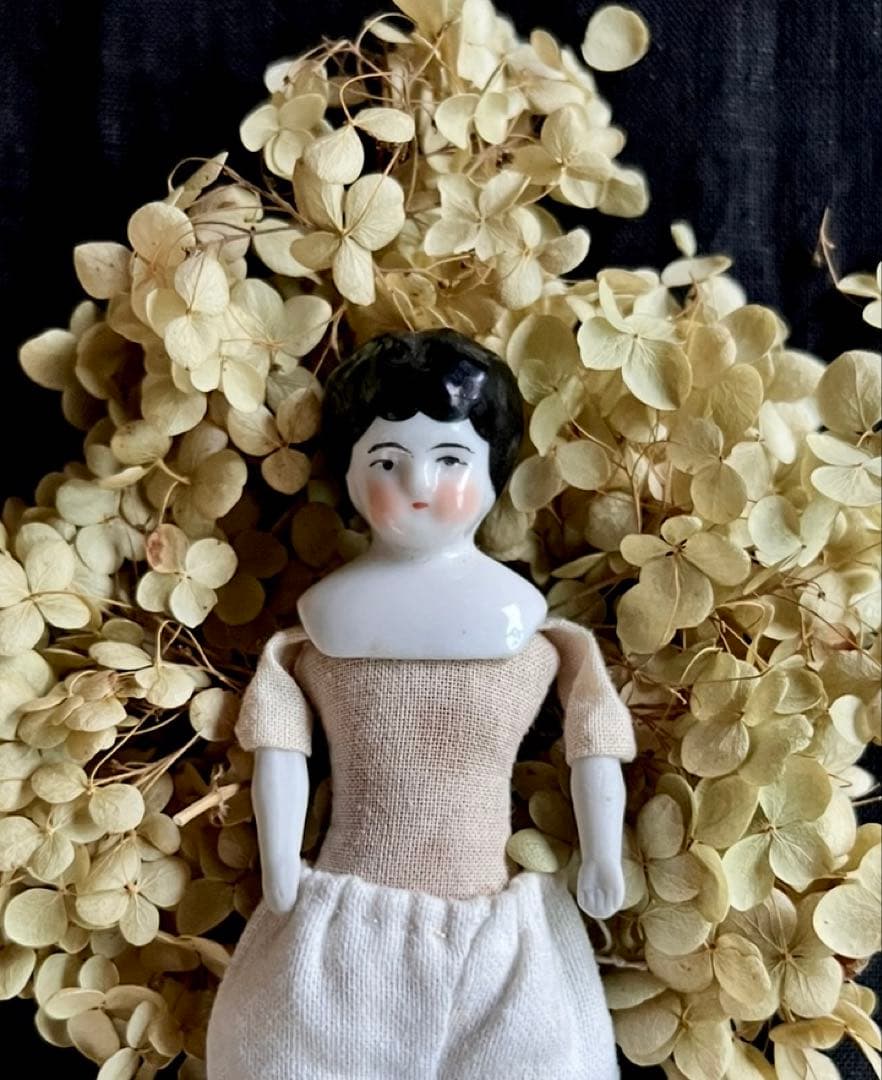 お正月値下げ！アンティーク　チャイナヘッドドール　パンツ　16センチ　アナベル付