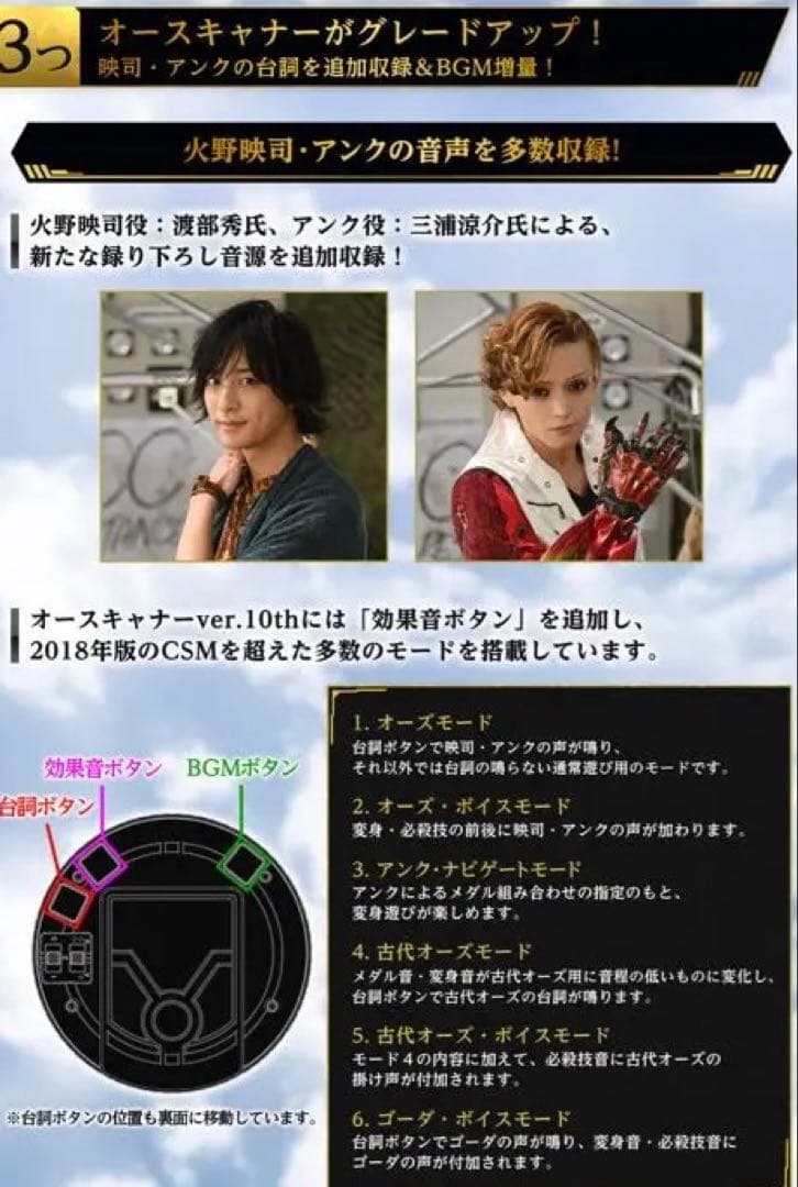 仮面ライダーOOO オーズドライバーコンプリートセットver.10th