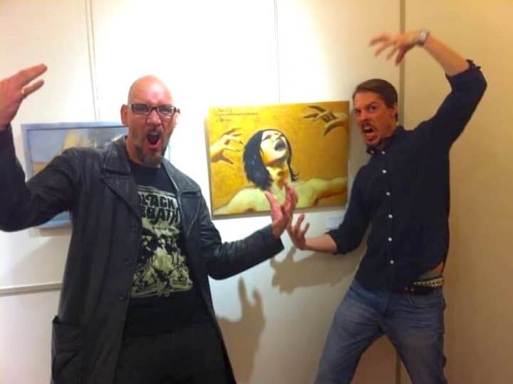 ヴィジュアル系・黄金の油絵（簡易な額あり50cm×65cm）