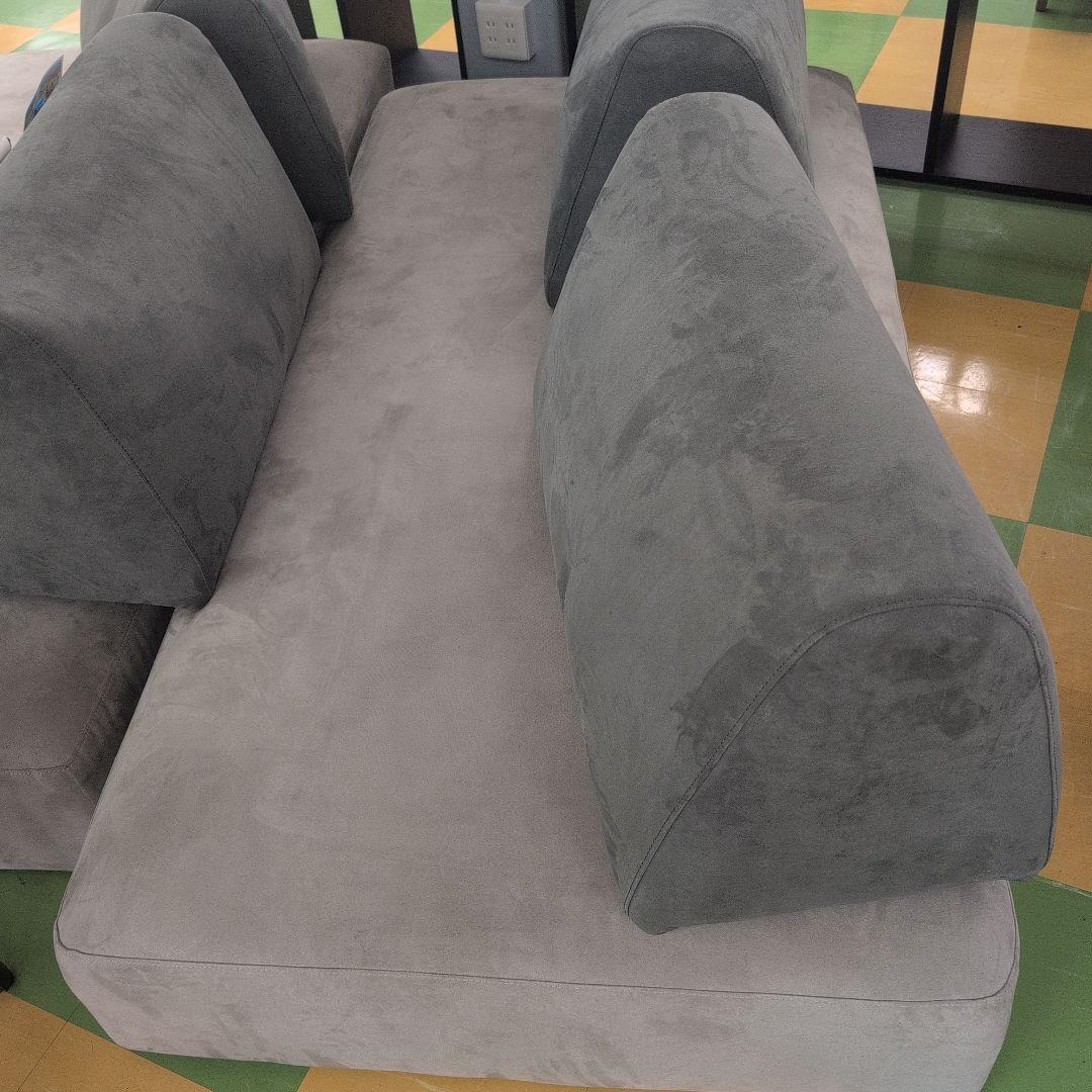 グレー スエード アイランドソファセット