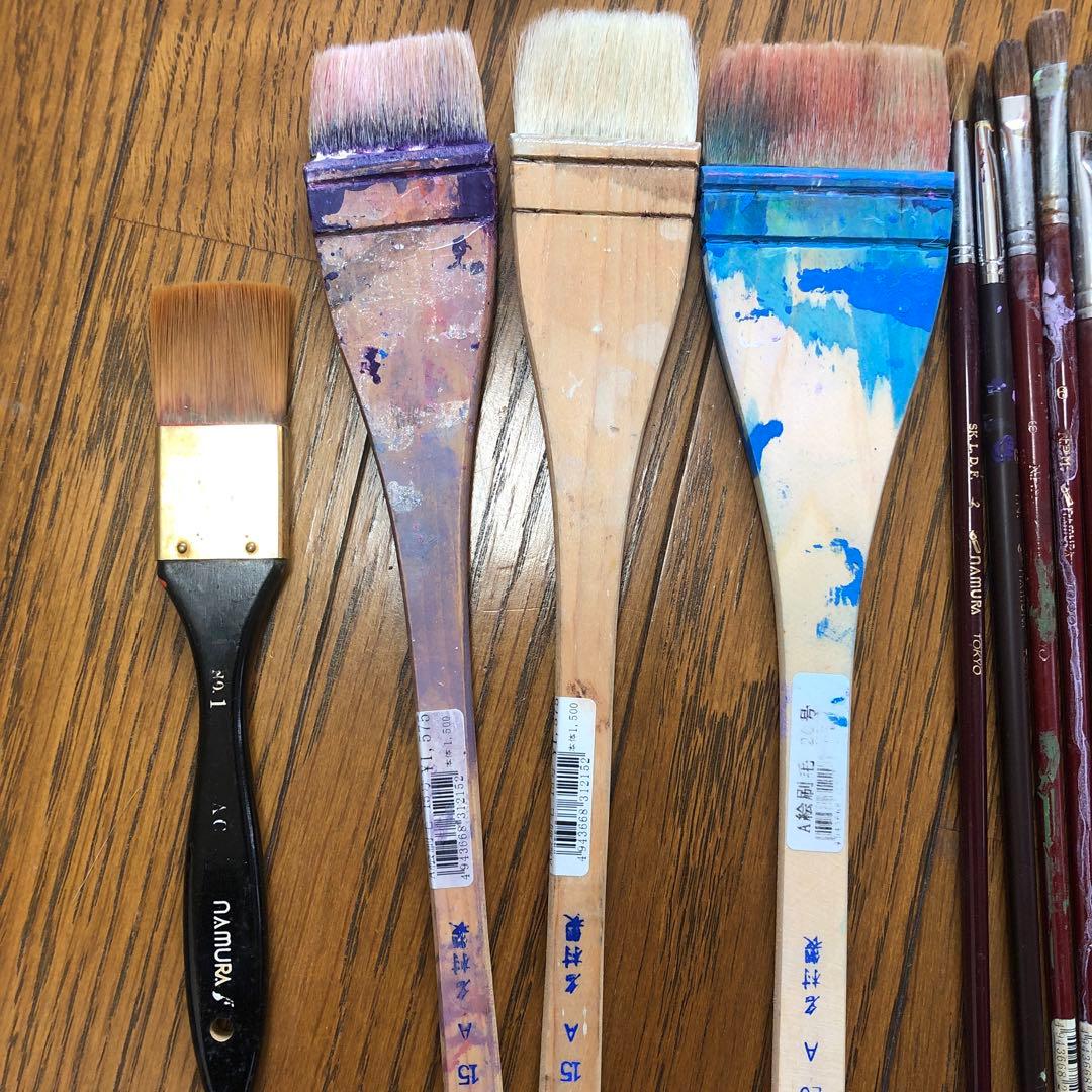 名村油彩筆25本ラファエル・レンブラント・刷毛【34本セット】オイル3本セット