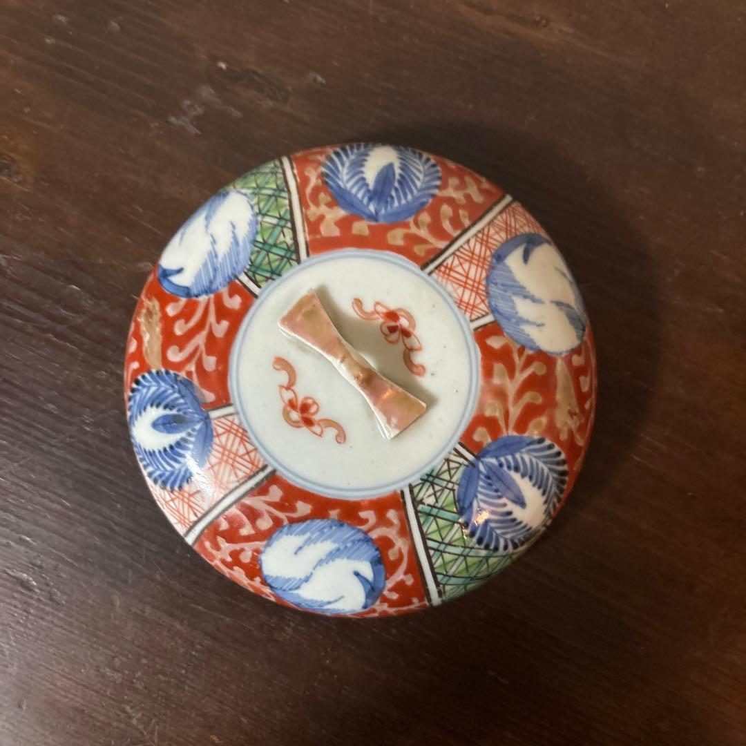 古伊万里　菓子器　蓋物　明治前後　喰籠　古道具　アンティーク　骨董　李朝