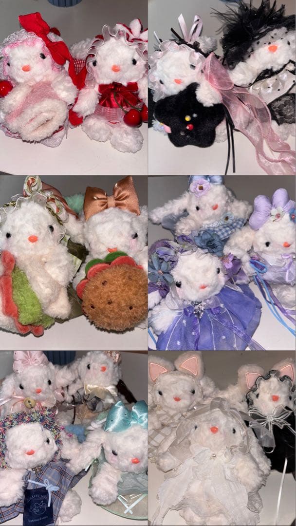 うさぎ　ねこ　ぬいぐるみ　ドール　キーホルダー　まとめ売り　フリル　レース