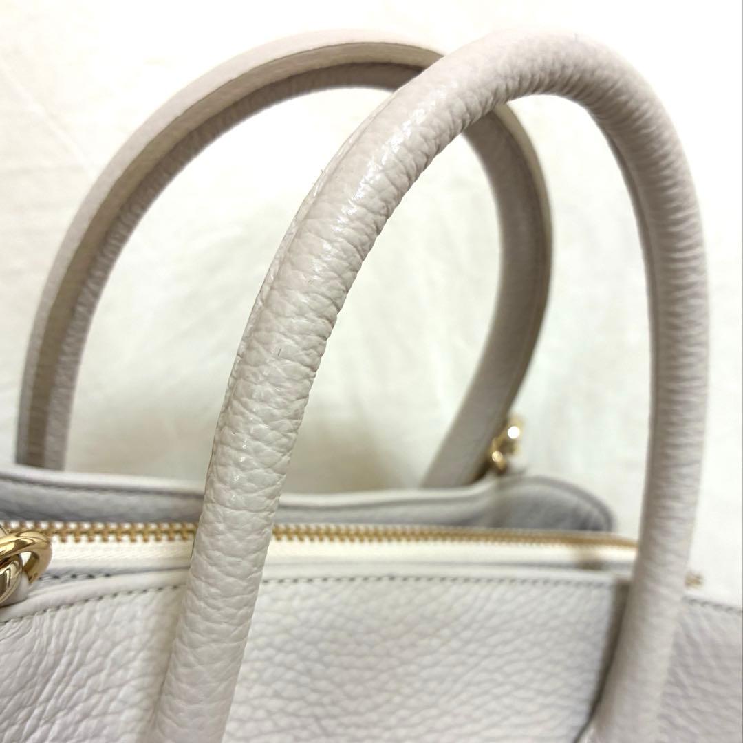 銀座かねまつ レザー ハンドバッグ ショルダーストラップ付き