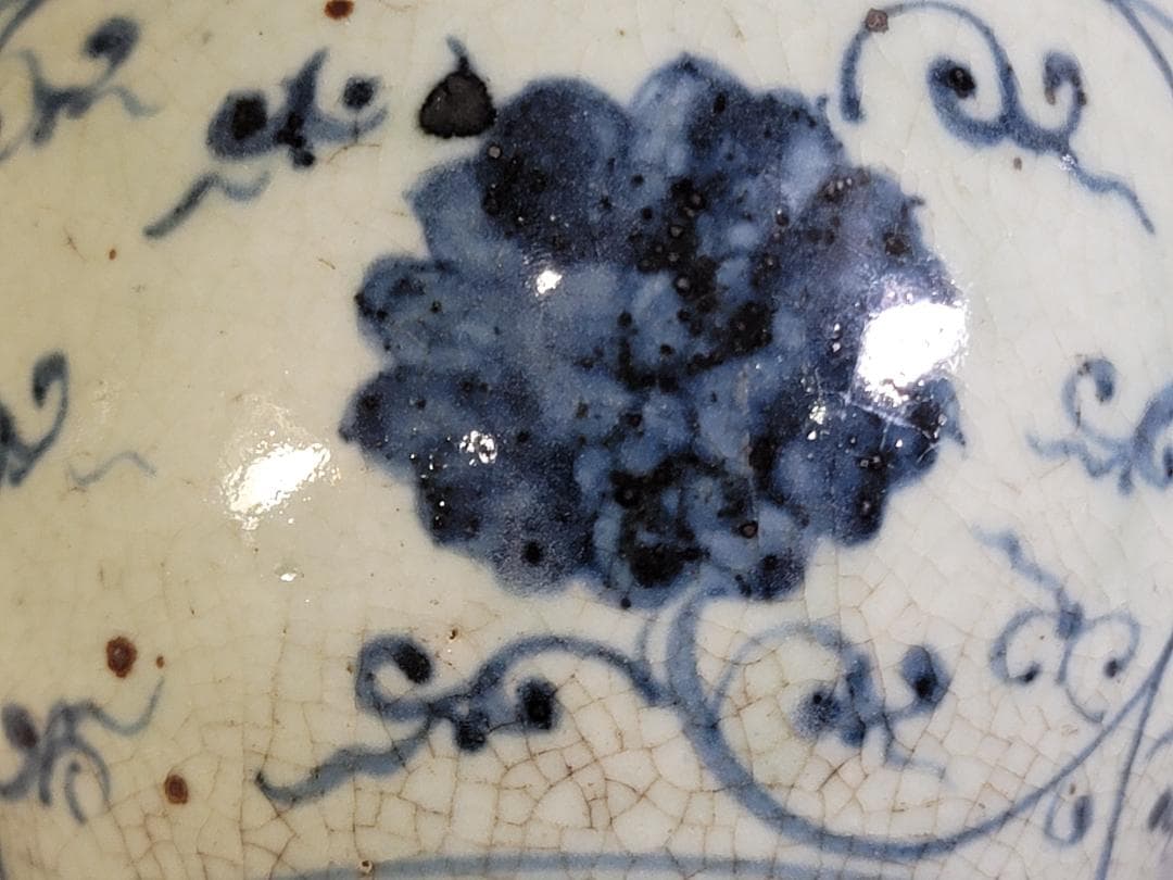 中国美術 青花 纏枝蓮花紋 壺 DT473