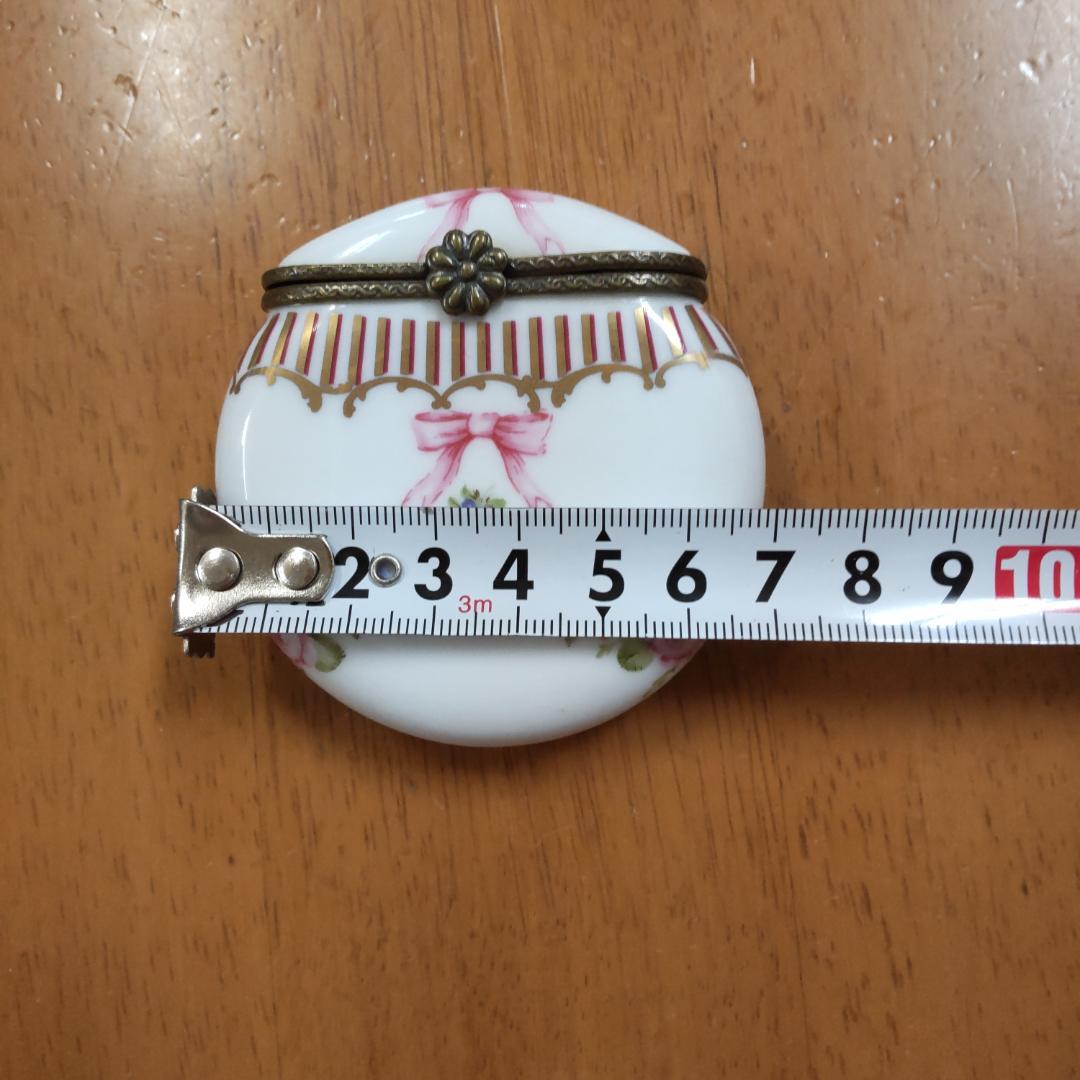 リモージュ　風　ピルケース　陶器　ヒンジボックス　アンティーク風