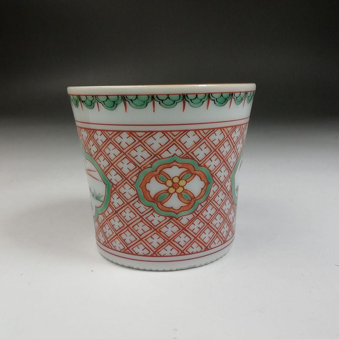 Ｔ９６５　蓋置　『赤絵小文』『三浦竹泉 造』　共箱　茶道具