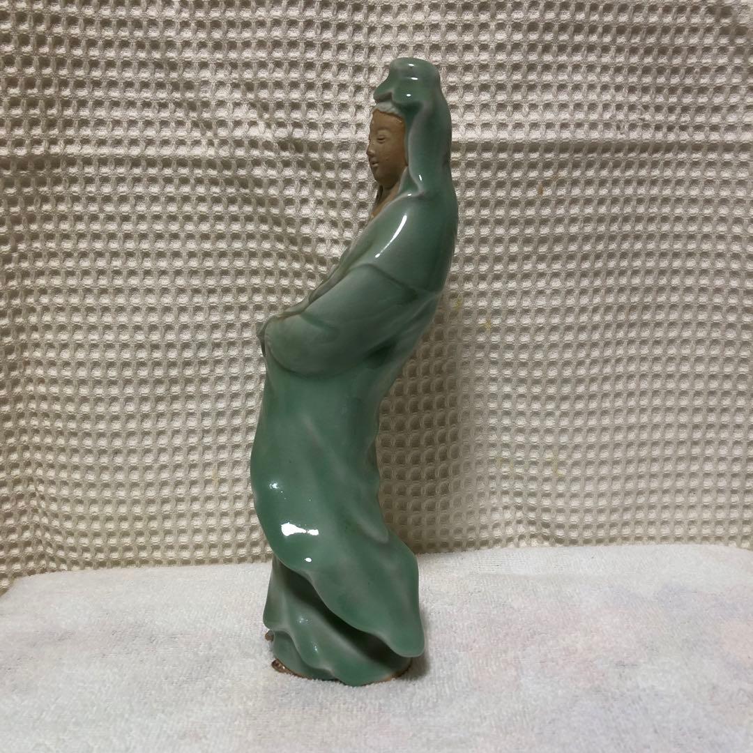 青磁　観音様　鶴夢荘　仏像　骨董　希少