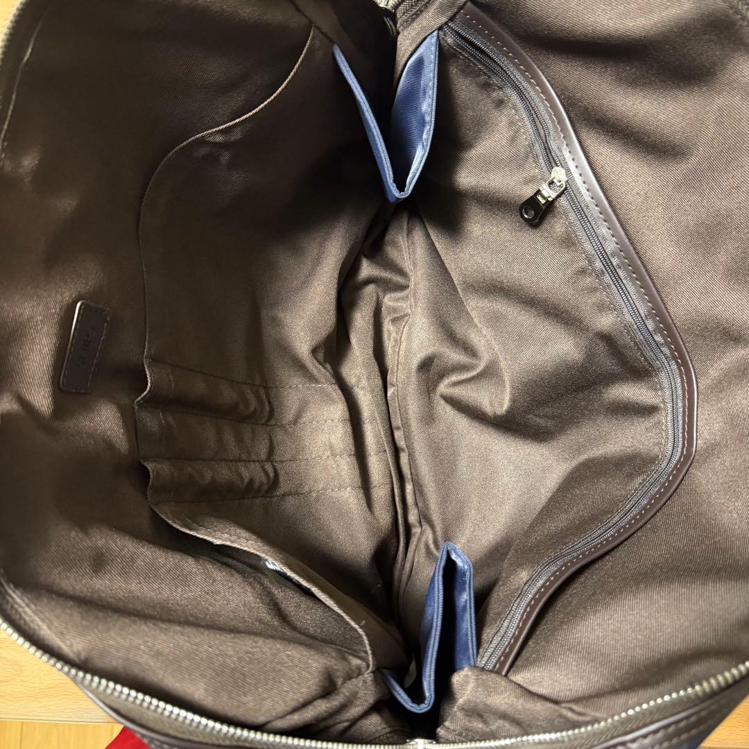 ネイビー ビジネスバッグ ナイロン レザー