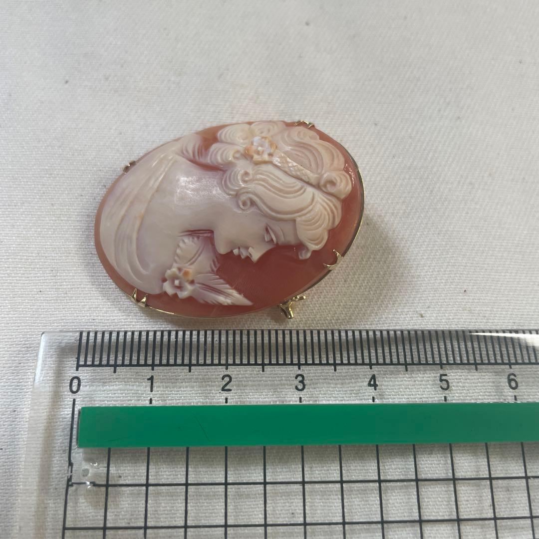 カメオ　ブローチ　k18