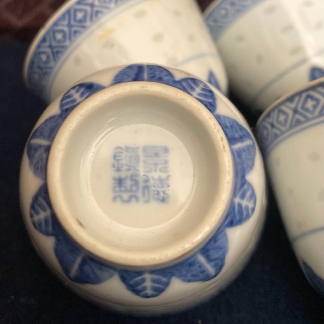 煎茶道具　蝙蝠蛍煎茶碗　竹筒