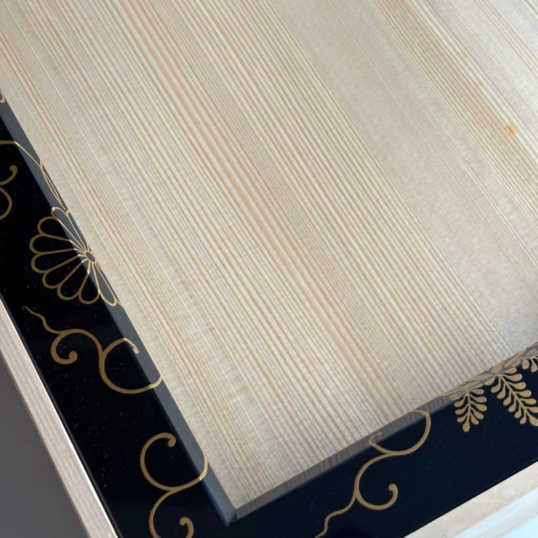 菊桐唐草 黒炉縁 在銘 共箱 茶道具 木製漆器