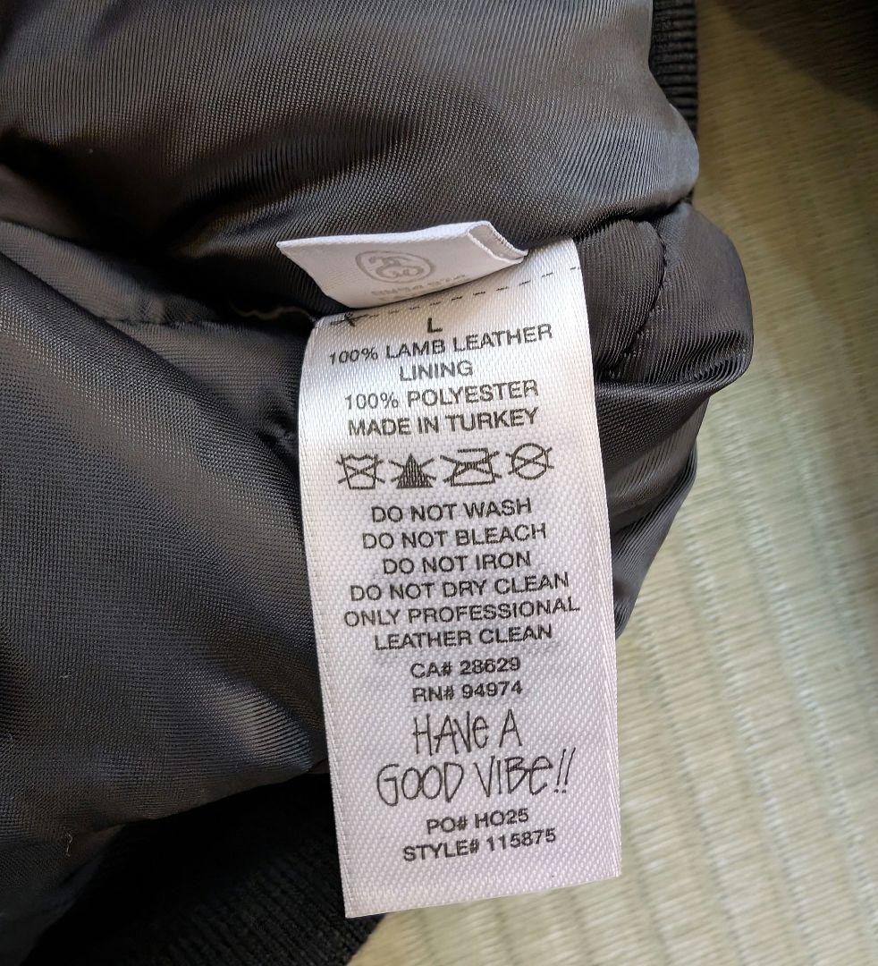 STUSSY LEATHER BUILT BOMBER Lレザージャケット