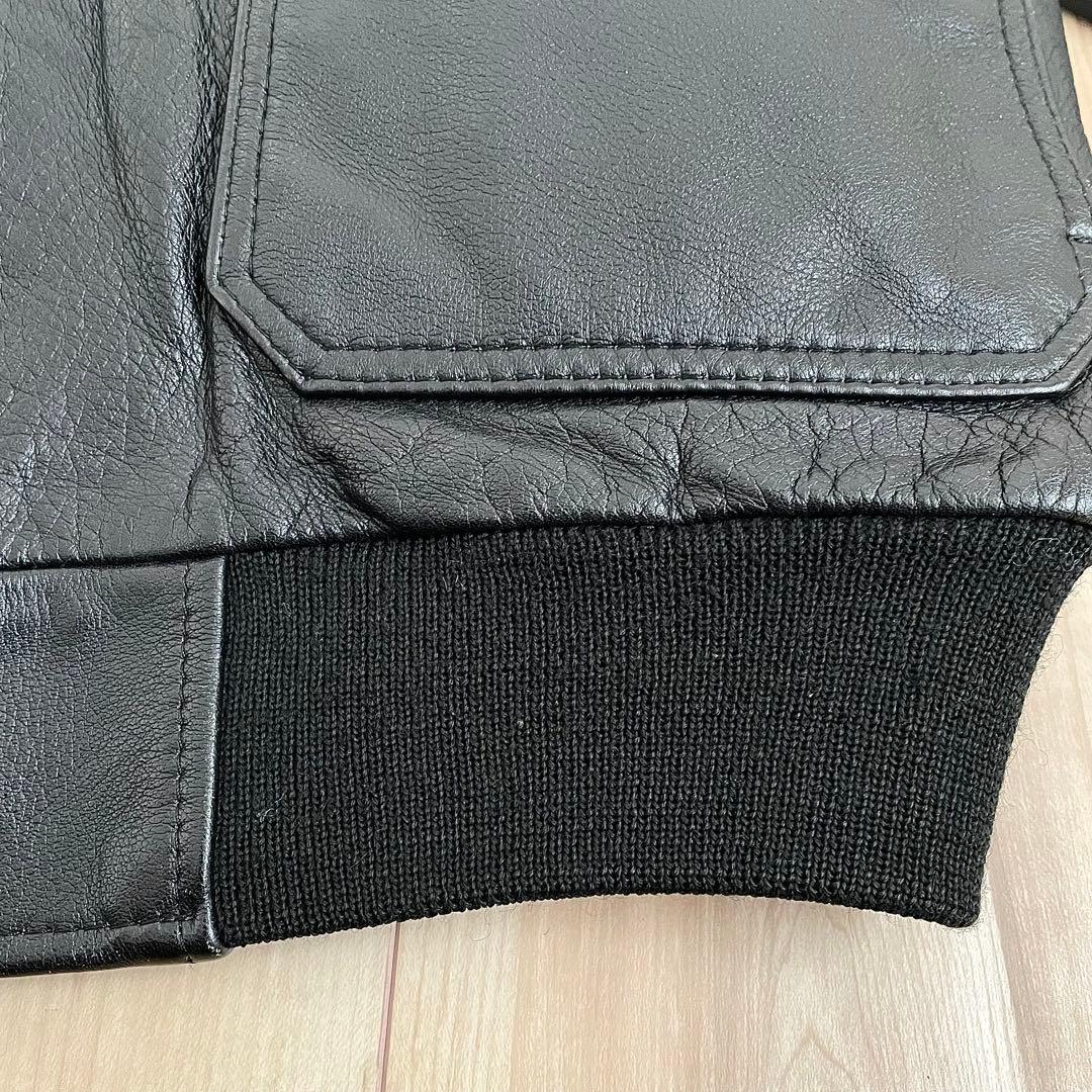 A2 G1 TYPE ヴィンテージ レザーフライトジャケット ライナー付き 黒