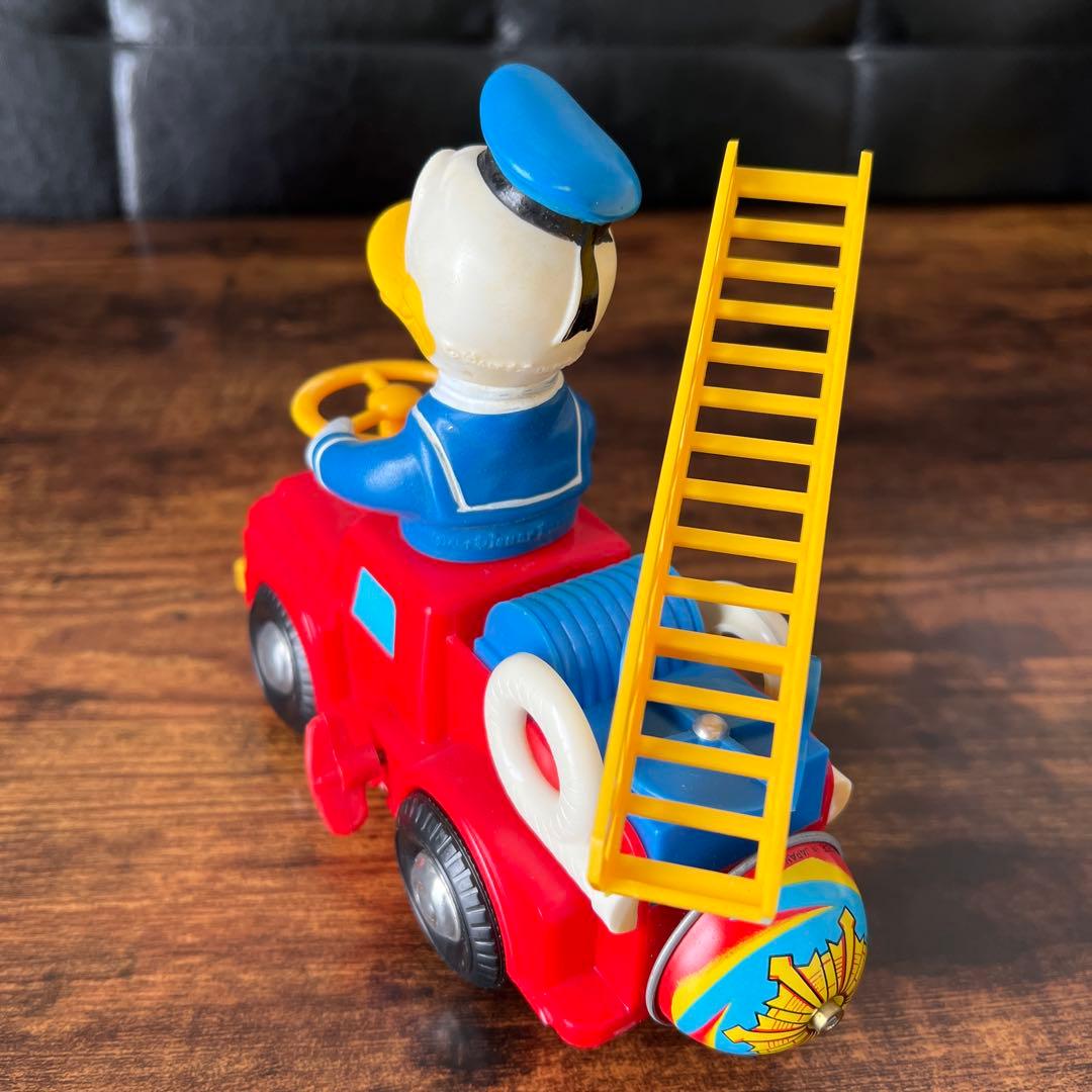 増田屋 レトロ ディズニー ドナルドダック 消防車 ゼンマイ