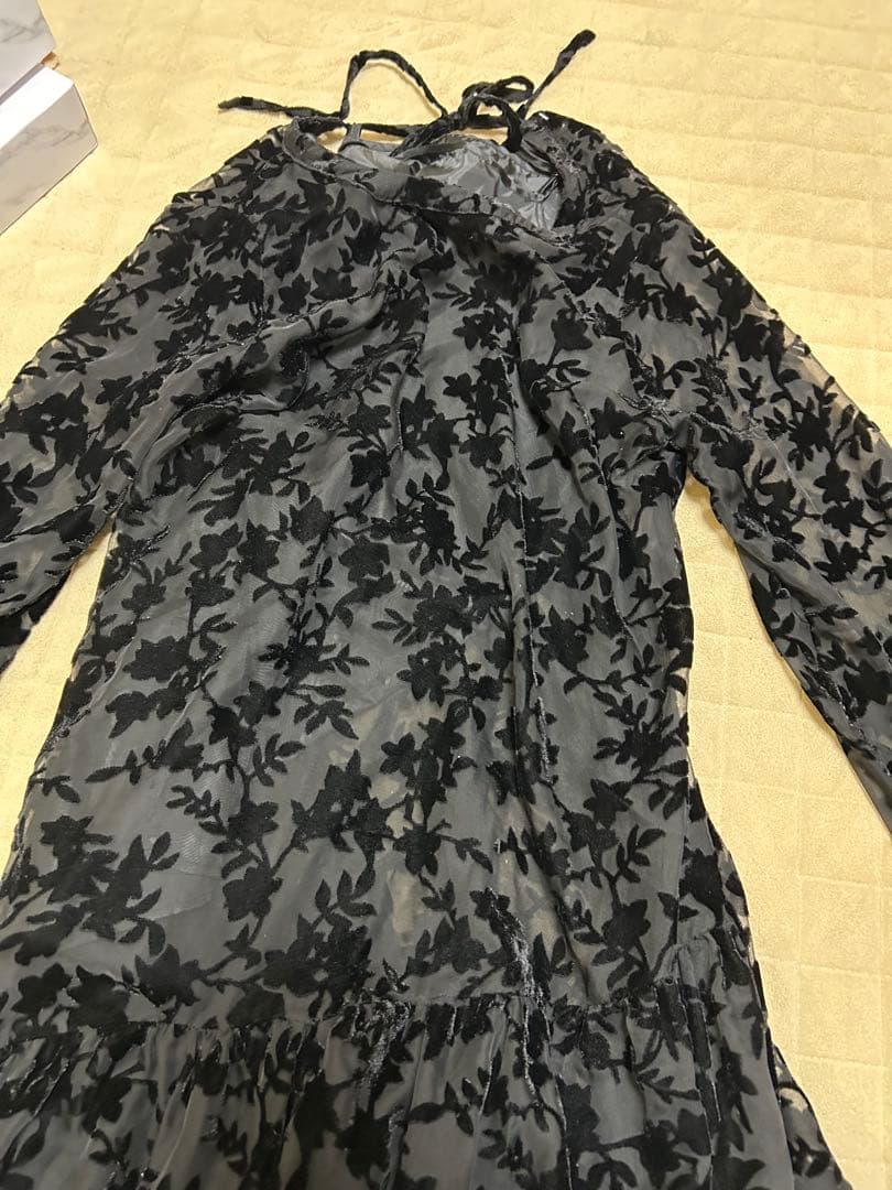 ベロアフラワーティアードワンピース　オケージョンドレス　【CIAOPANIC】