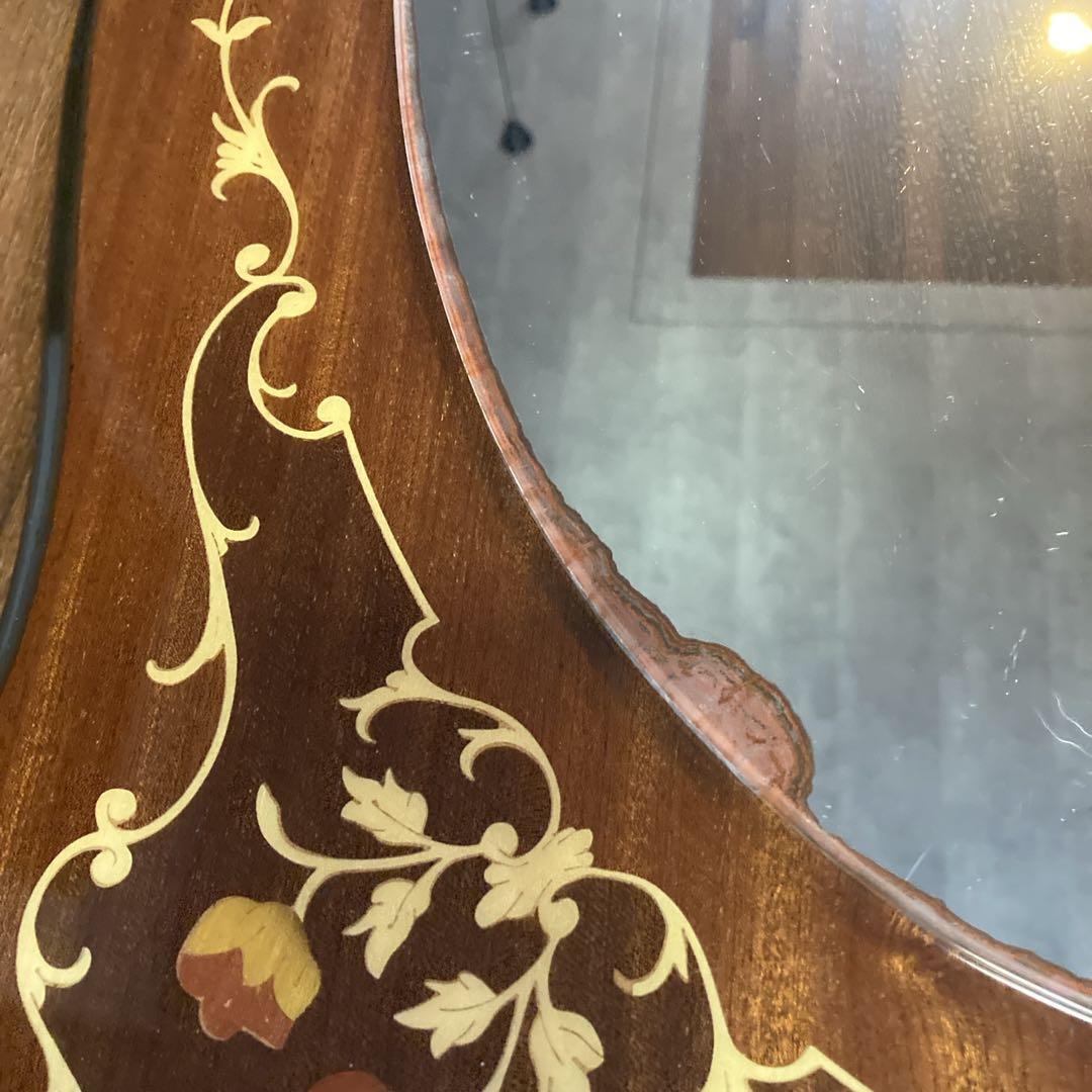 ヨーロッパアンティーク　壁掛鏡　大型　イタリア製　オーバル型　ヴィンテージ