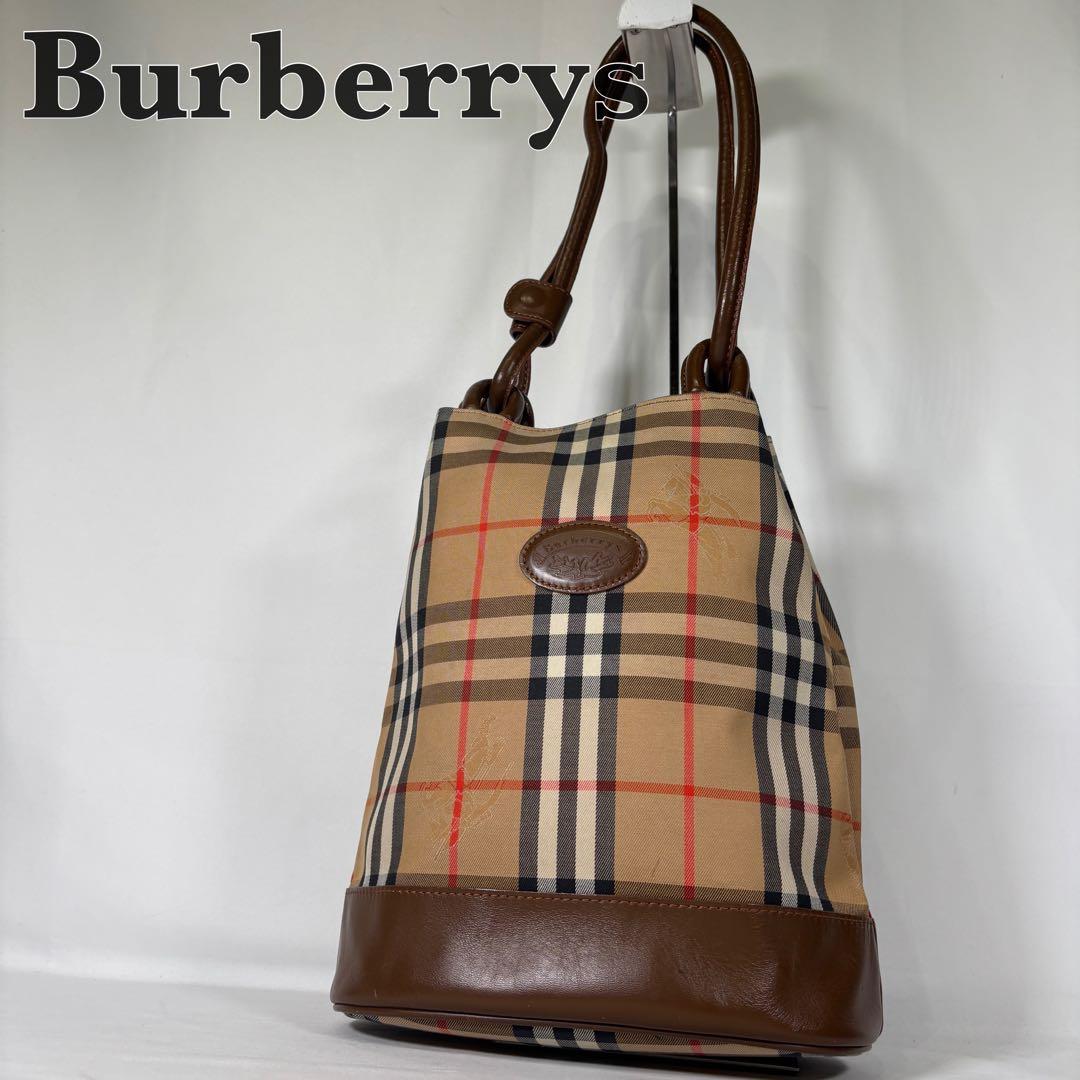 バーバリー ショルダーバッグ トートバッグ 肩掛け 巾着 ノバチェック ベージュ
