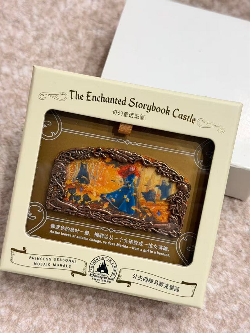 上海ディズニーランド正規品meridaプリンセス壁画限数800ピンバッジ