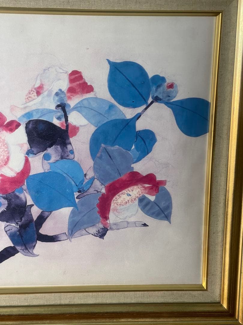 【文化勲章受章者】堅山南風『肥後椿』複製画