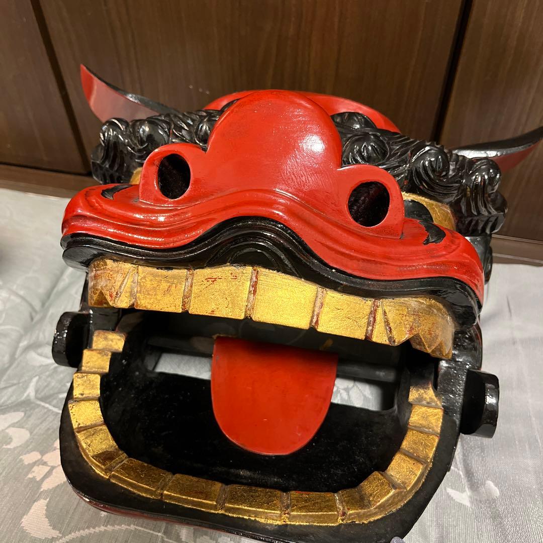 【阿吽の獅子頭】獅子舞　開閉式　雌雄ペア　縁起物