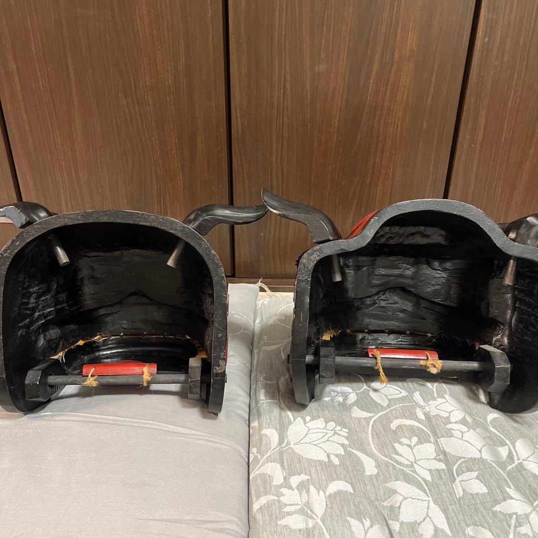 【阿吽の獅子頭】獅子舞　開閉式　雌雄ペア　縁起物