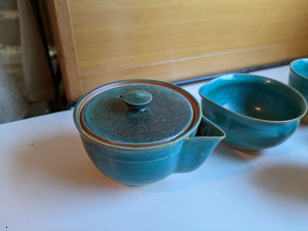 トルコブルー　やちむん　茶器セット　煎茶