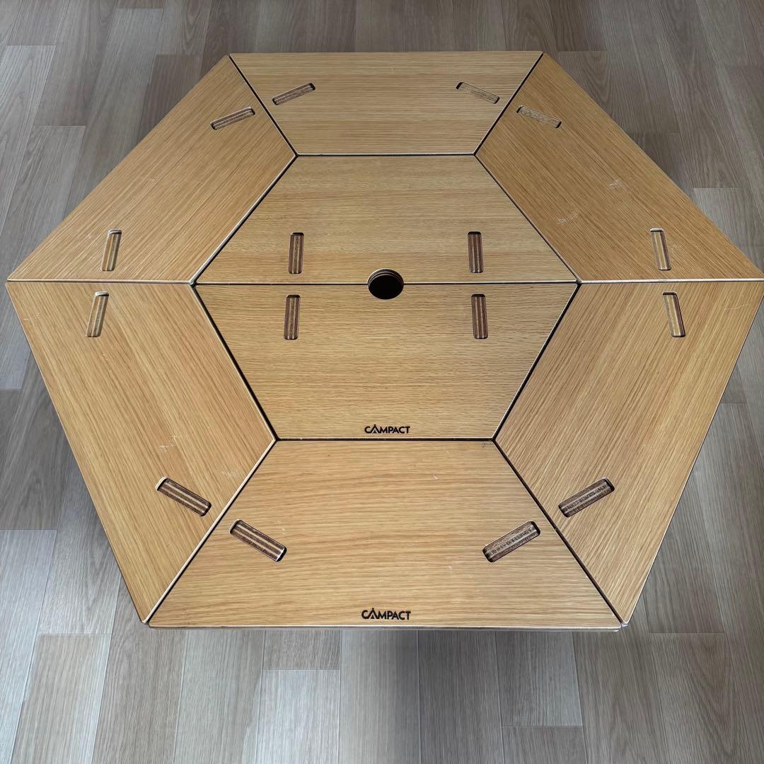 CAMPACT リバーシブルヘキサテーブル　センターテーブル付き
